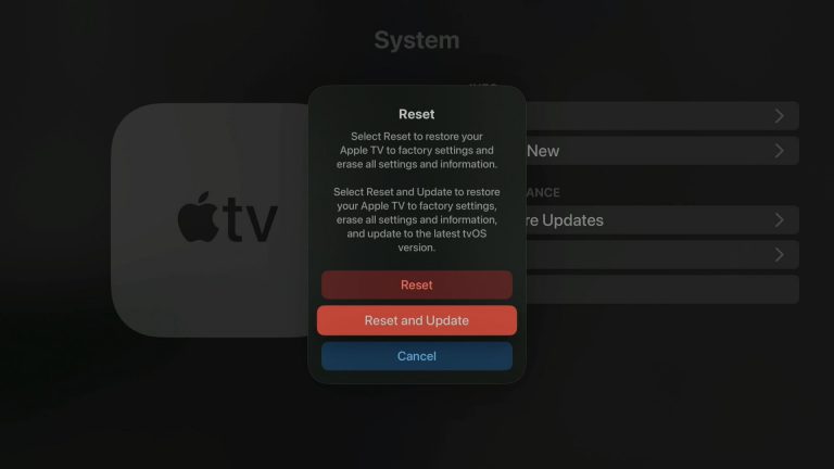 Apple TV reset