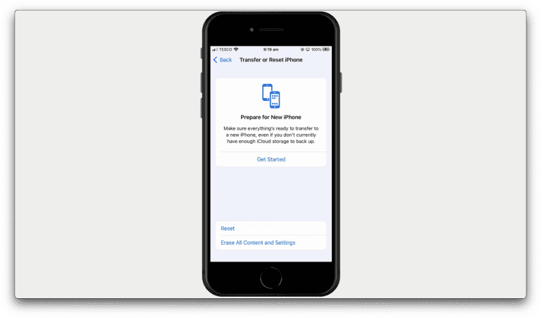 reset iPhone screen