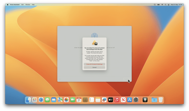 factory reset macOS