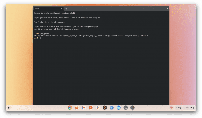 peer to peer updates chromebook