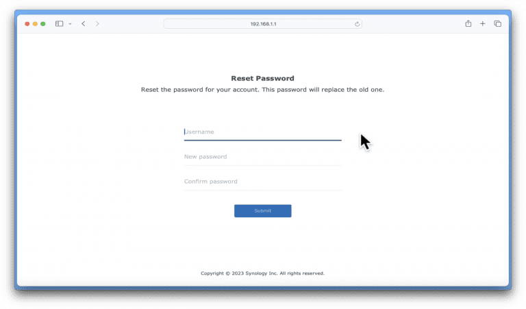 synology router soft reset