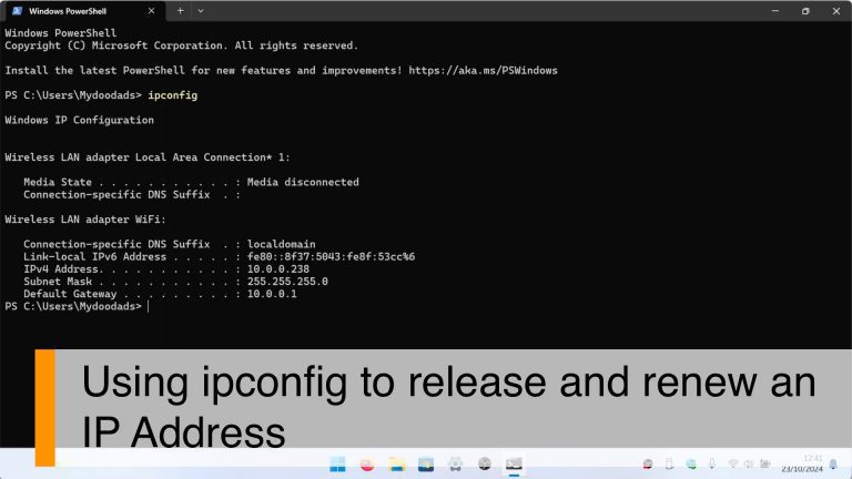 Quickly renew an IP address in Windows using the Terminal